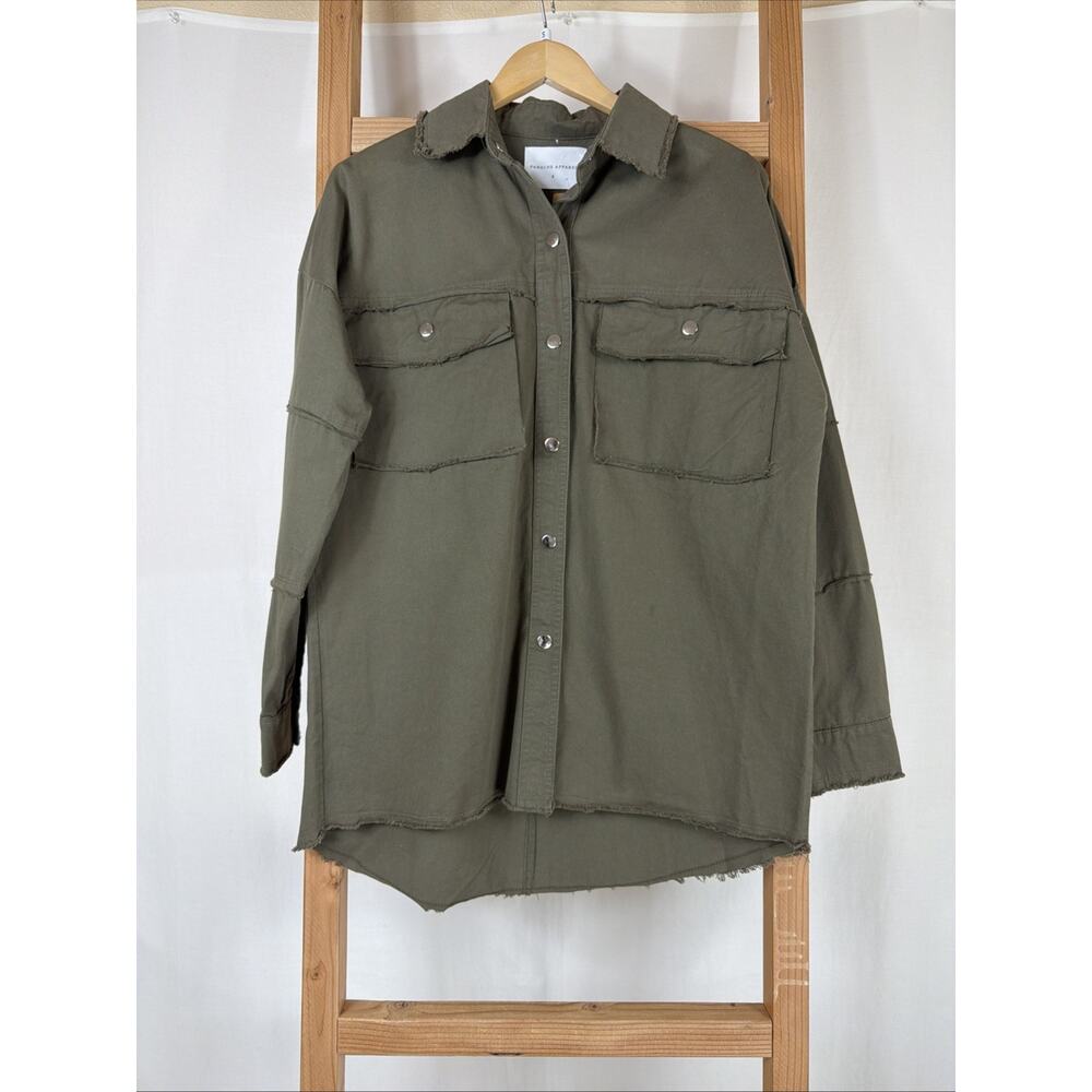 NWT Panache Green Long Sleeve Collar High Top / Jacket / Shacket #1192 Size SM